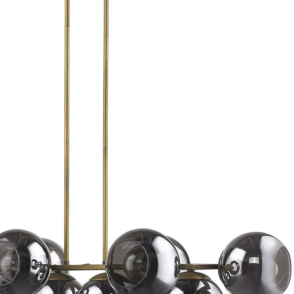 Lunette 10-Light Aged Brass Island Pendant