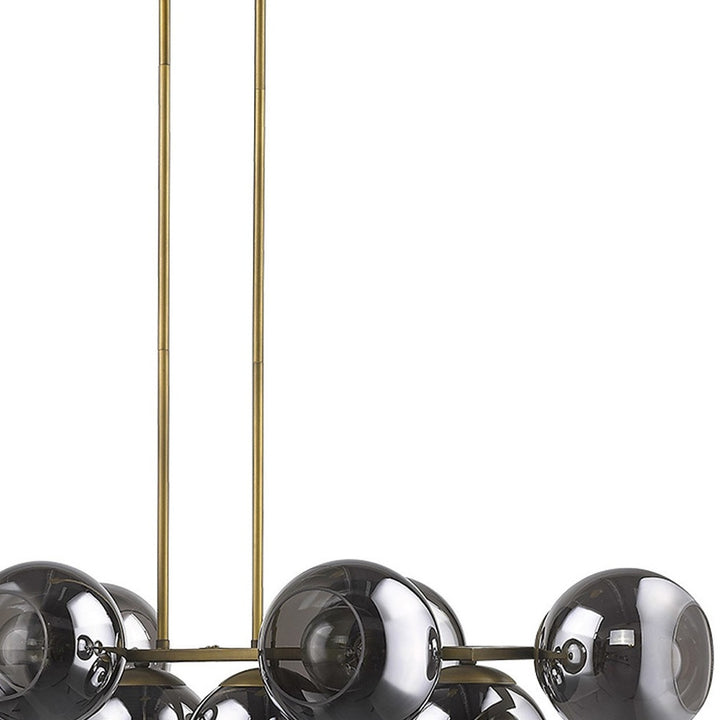 Lunette 10-Light Aged Brass Island Pendant