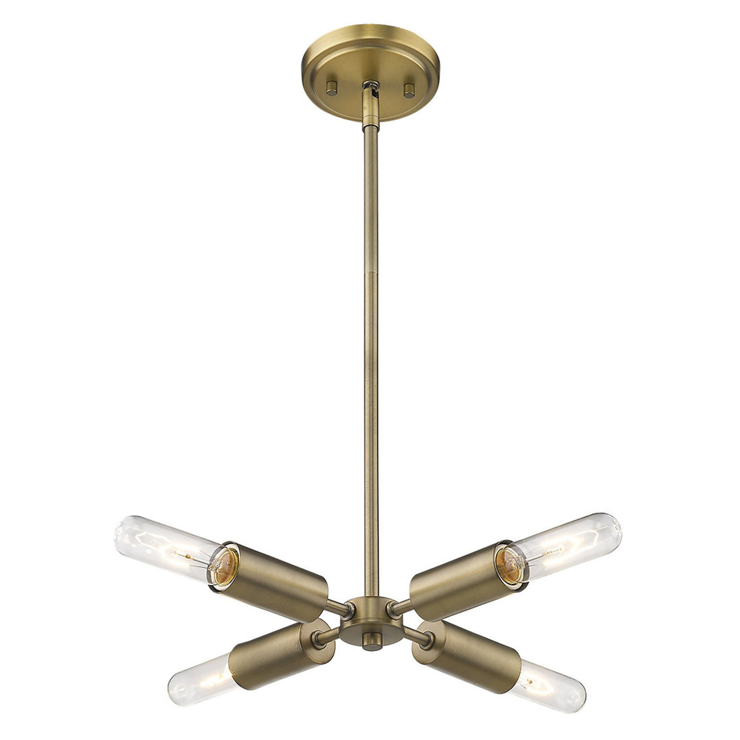 Gold Four Light Metal Dimmable Chandelier