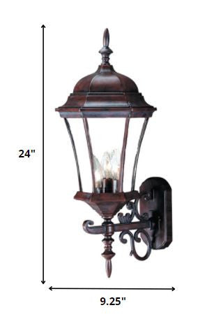 Dark Brown Ornamental Carousel Lantern Wall Light