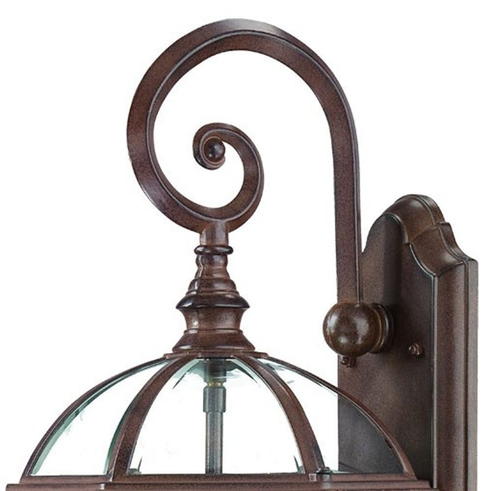 Three Light Dark Brown Eastern Lantern Wall Light