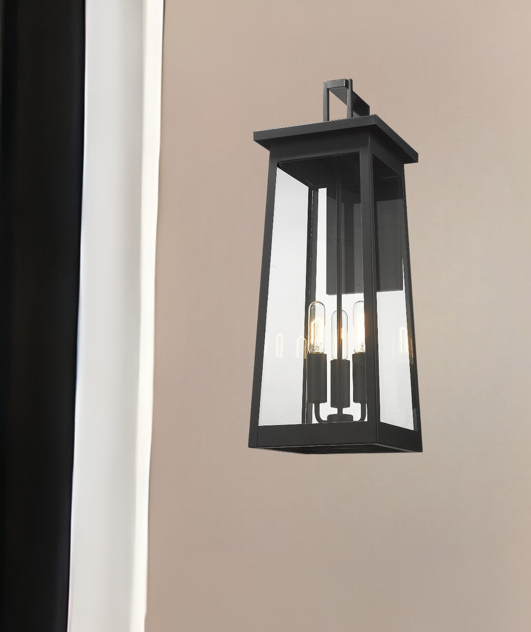 Alden 3-Light Matte Black Wall Light