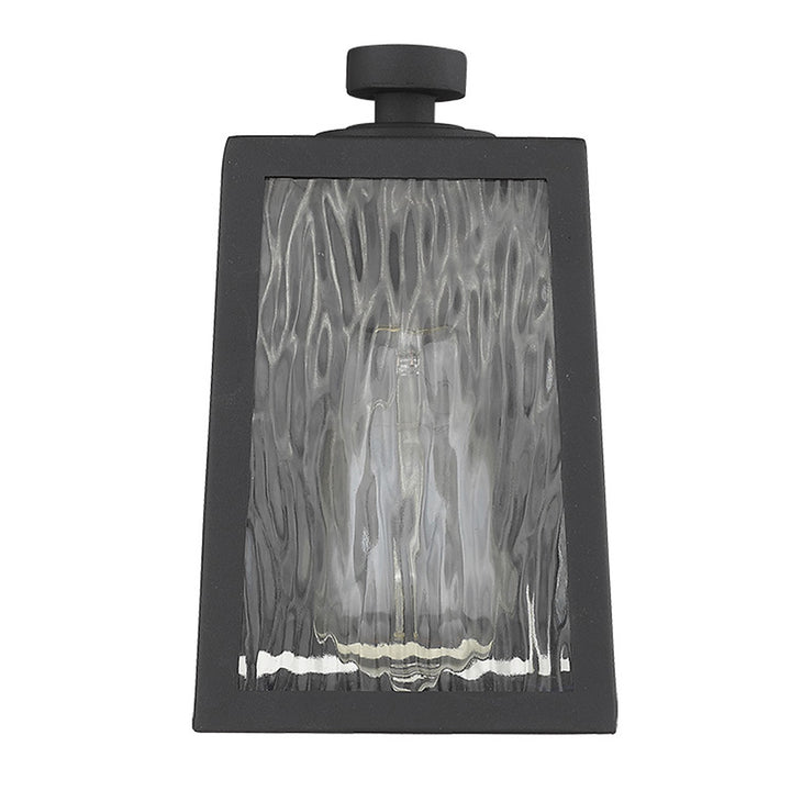 Matte Black glass panels Outdoor Wall Light