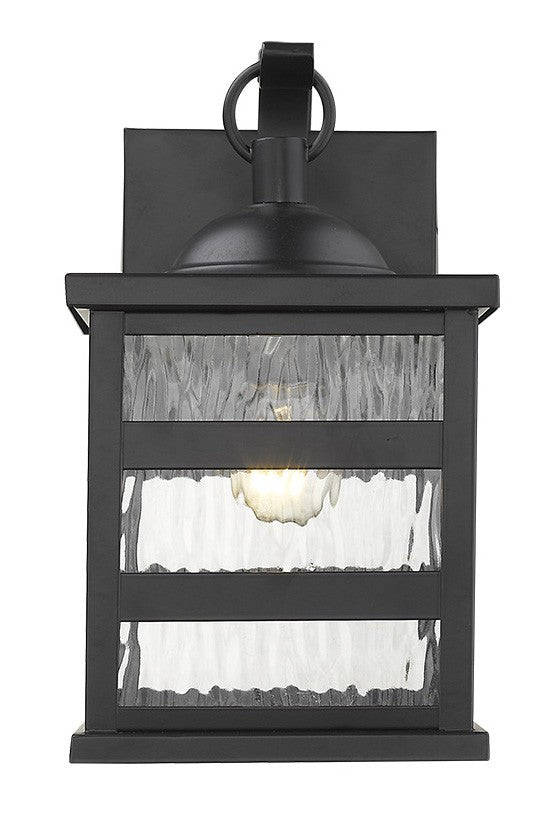 Glass panel Matte Black Outdoor Hanging Light