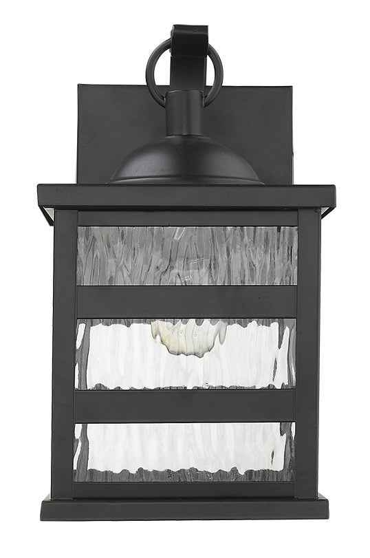 Glass panel Matte Black Outdoor Hanging Light