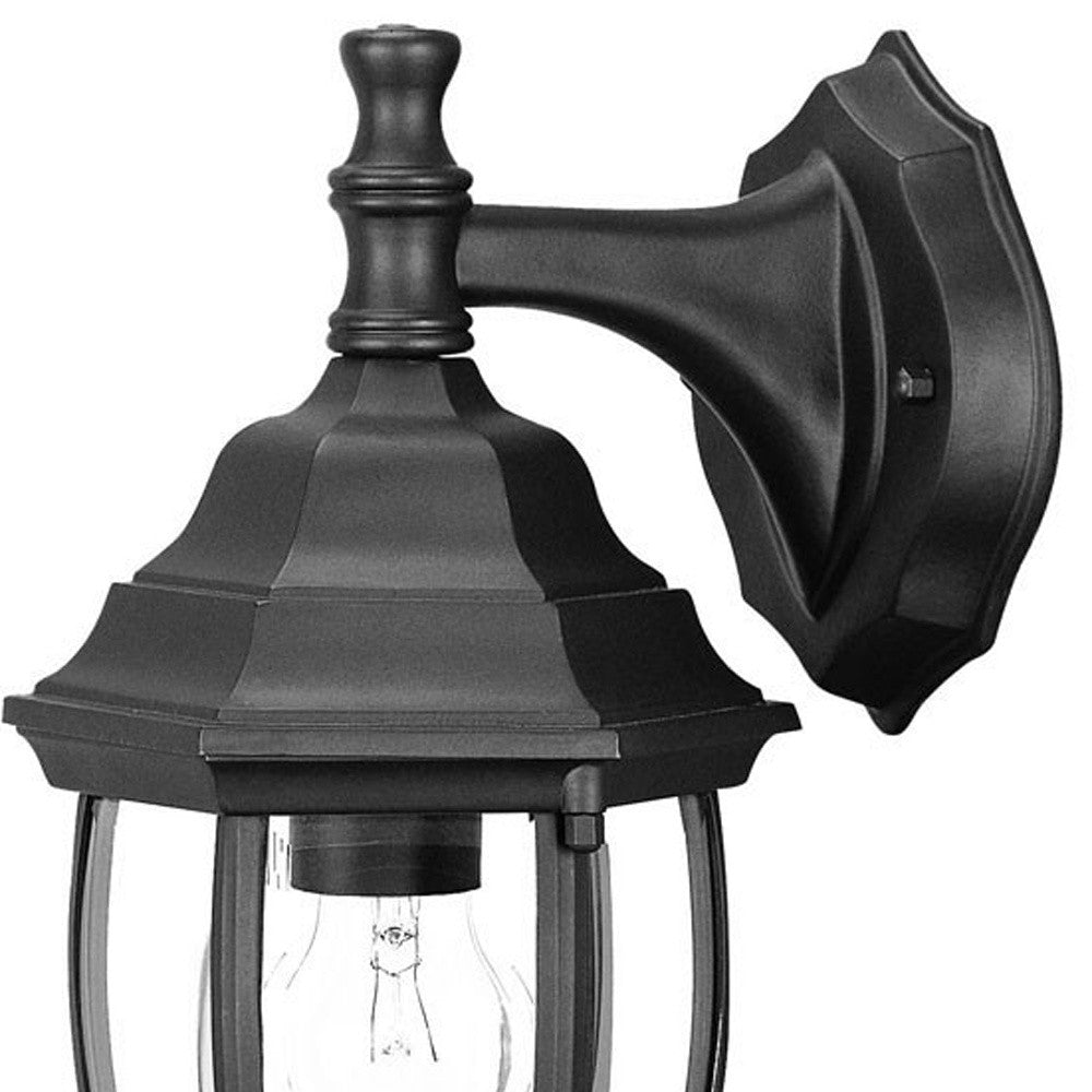 Matte Black Hanging Globe Lantern Wall Light