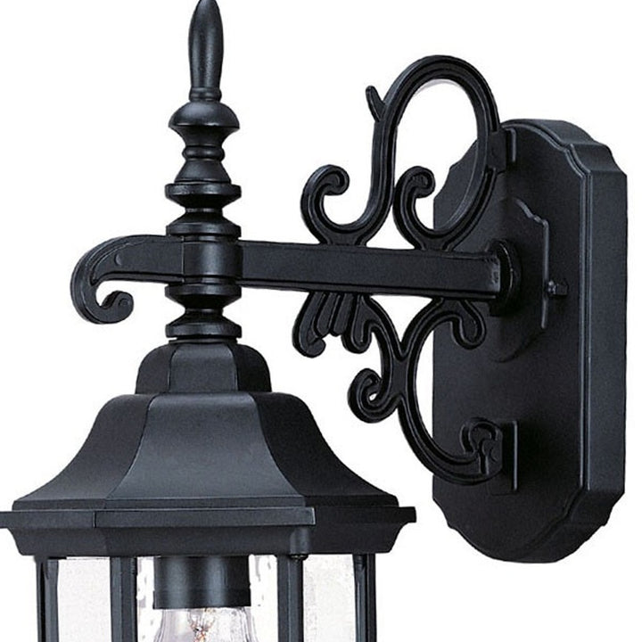 Petite Matte Black Domed Hanging Glass Lantern Wall Light