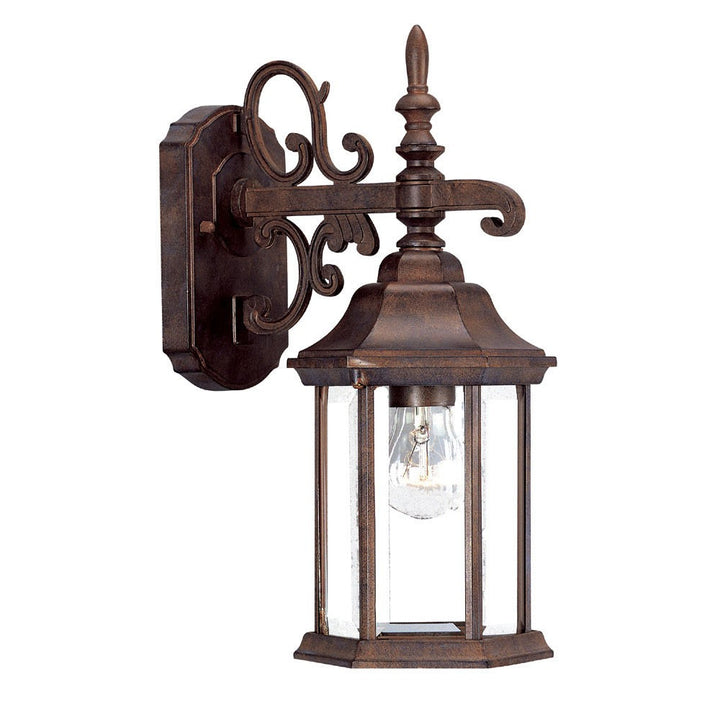 Petite Brown Domed Hanging Glass Lantern Wall Light