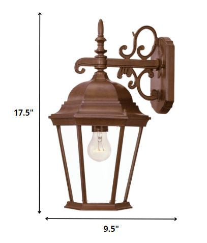 Brown Domed Hanging Lantern Wall Light