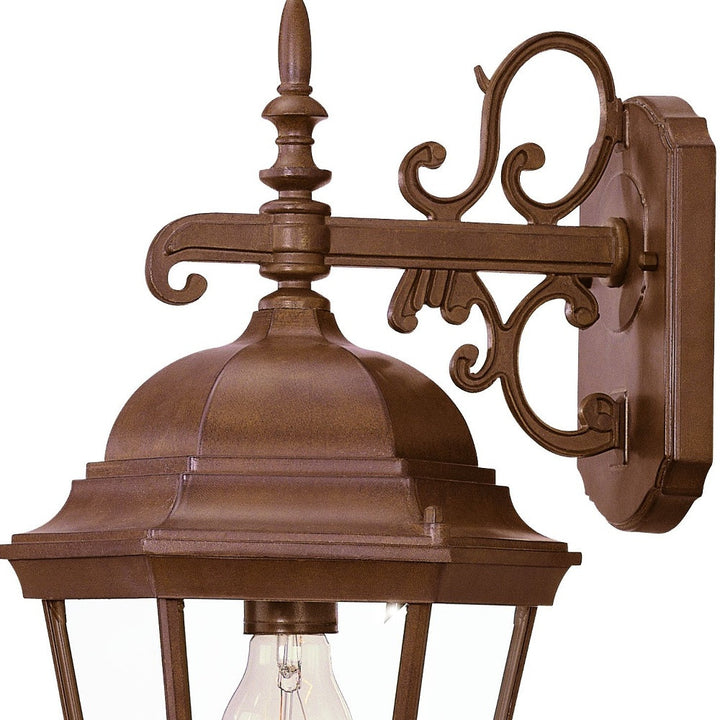 Brown Domed Hanging Lantern Wall Light