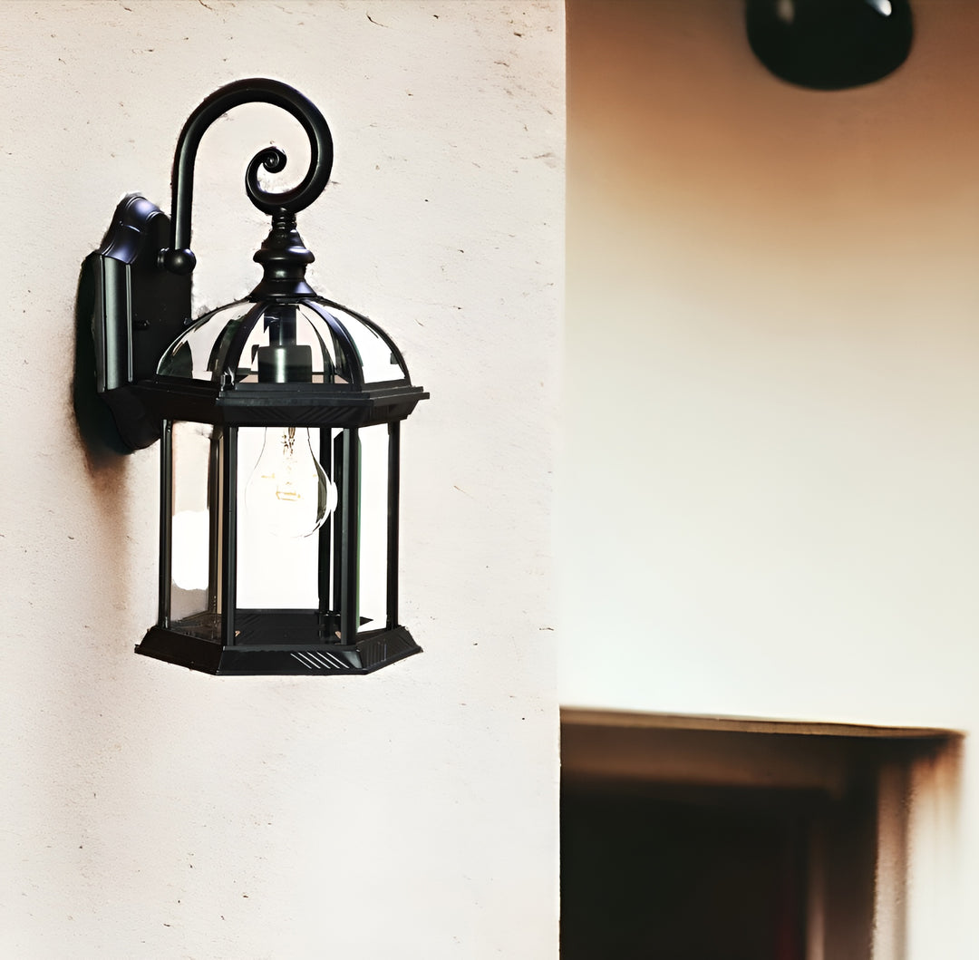 Matte Black Eastern Lantern Wall Light