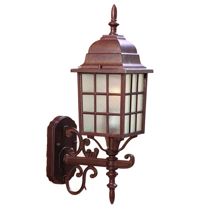 Dark Brown Window Pane Lantern Wall Sconce