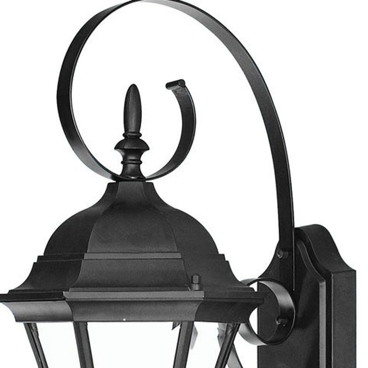 Matte Black Swing Arm Lantern Wall Light