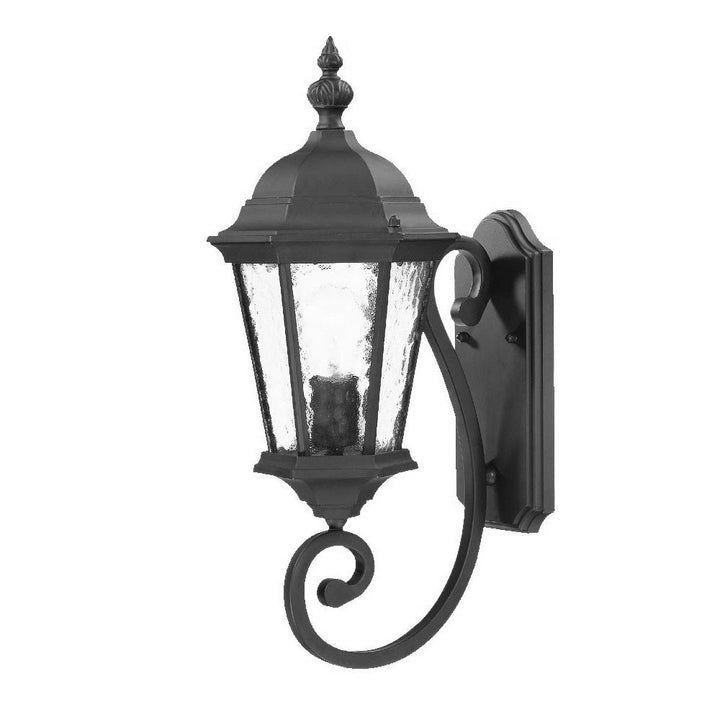 One Light Matte Black Carousel Lantern Wall Light