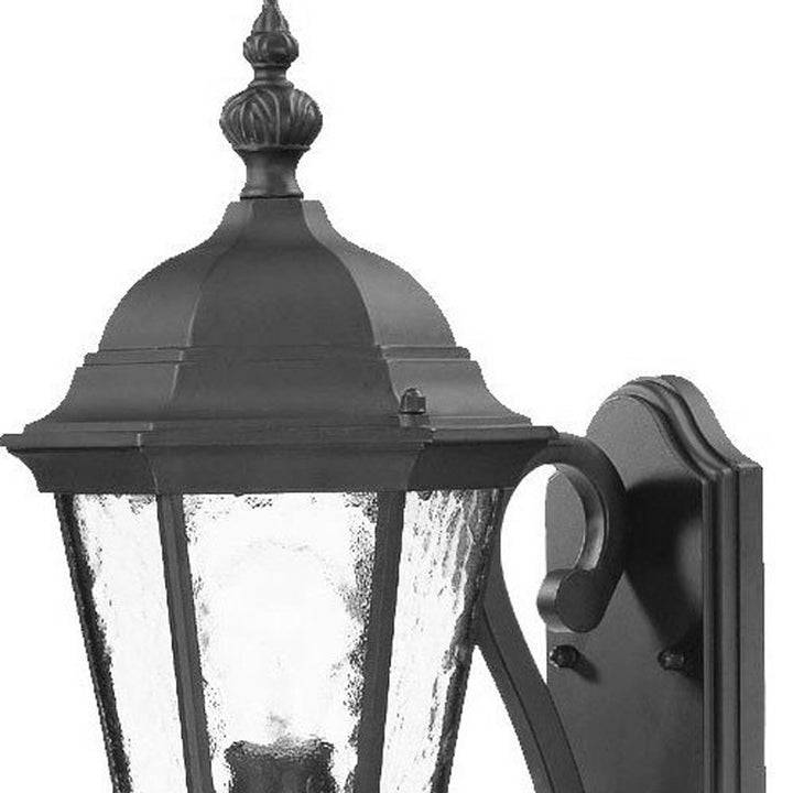 One Light Matte Black Carousel Lantern Wall Light