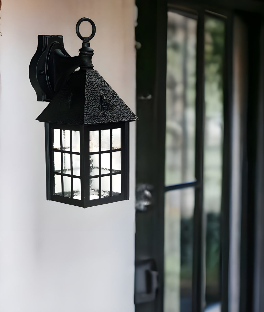 Matte Black House Shaped Wall Light