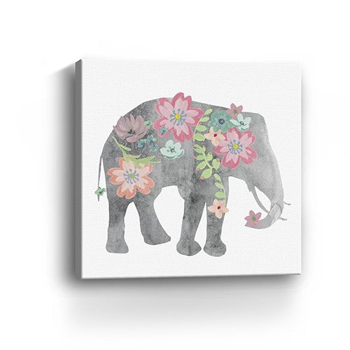 Floral Elephant Unframed Print Wall Art