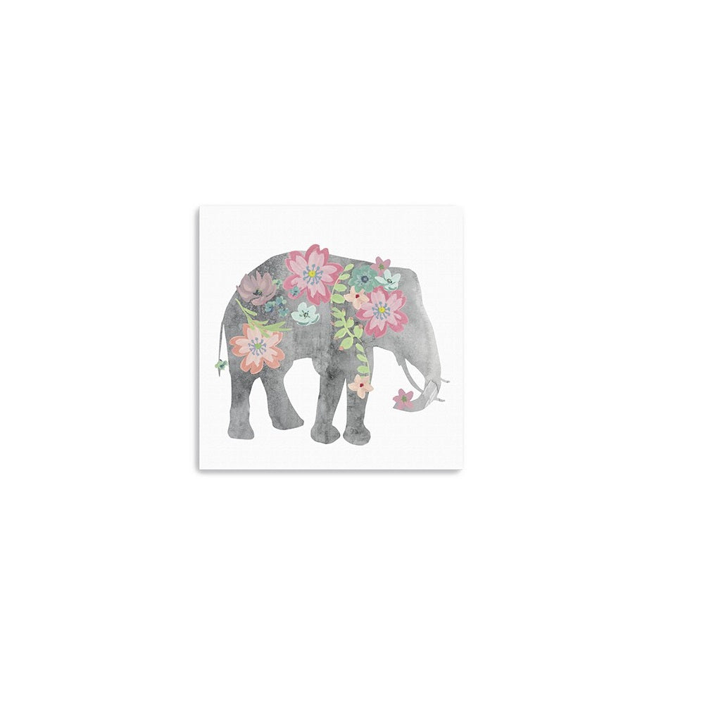 Floral Elephant Unframed Print Wall Art