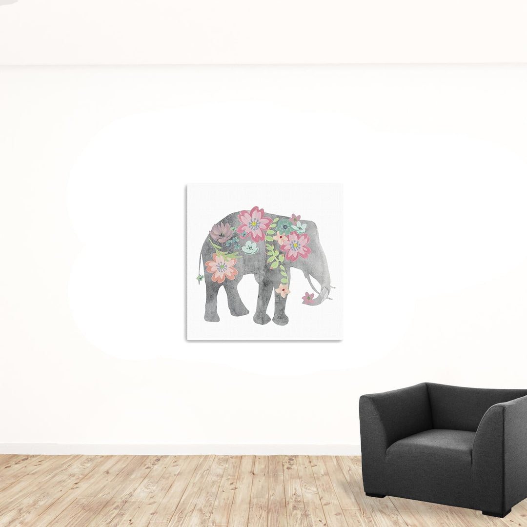 Floral Elephant Unframed Print Wall Art