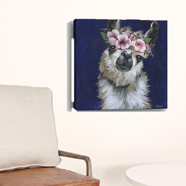 Watercolor Flower Llama Unframed Print Wall Art