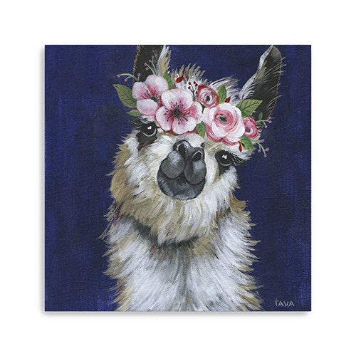 Watercolor Flower Llama Unframed Print Wall Art