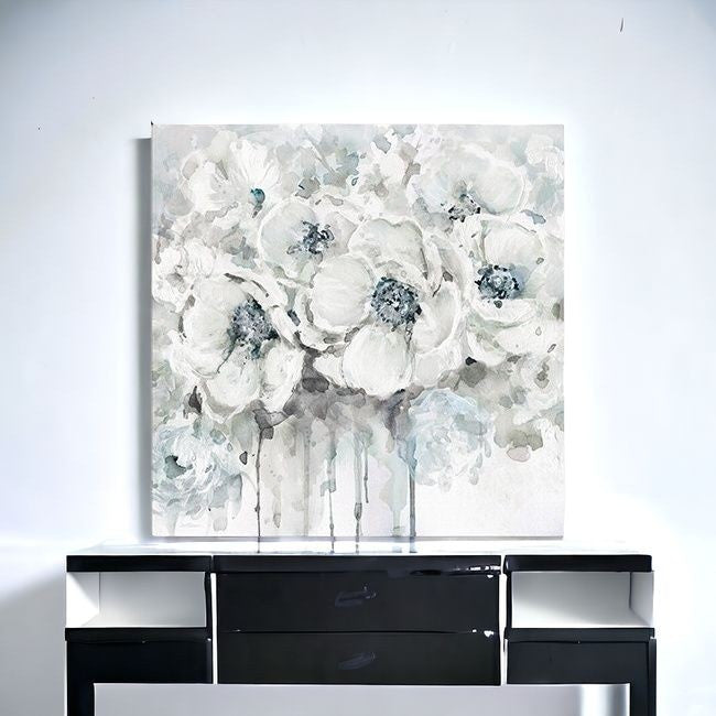 Winter Blues Flower Unframed Print Wall Art