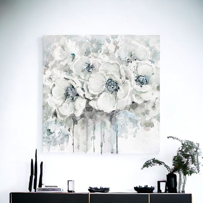 Winter Blues Flower Unframed Print Wall Art