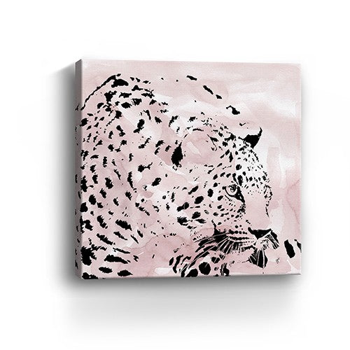 Pink Laying Leopard Unframed Print Wall Art