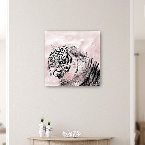 Pink Crouching Tiger Unframed Print Wall Art