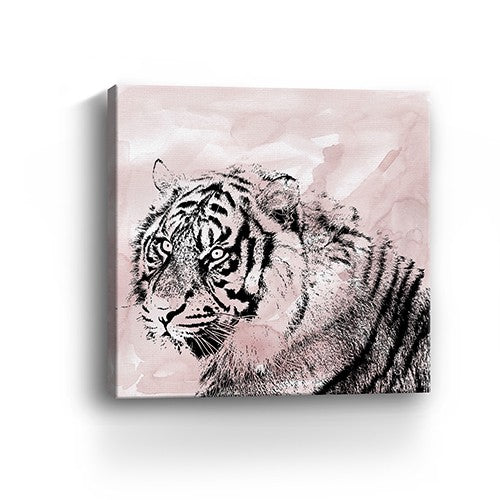 Pink Crouching Tiger Unframed Print Wall Art