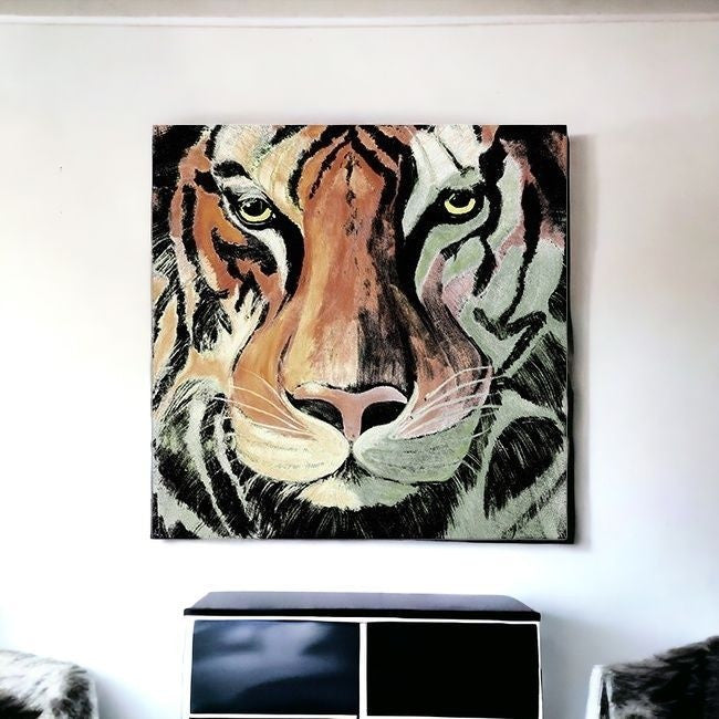 Staring Tiger Portrait Unframed Print Wall Art