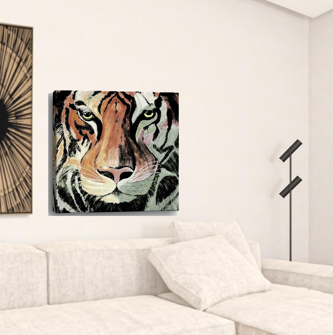 Staring Tiger Portrait Unframed Print Wall Art