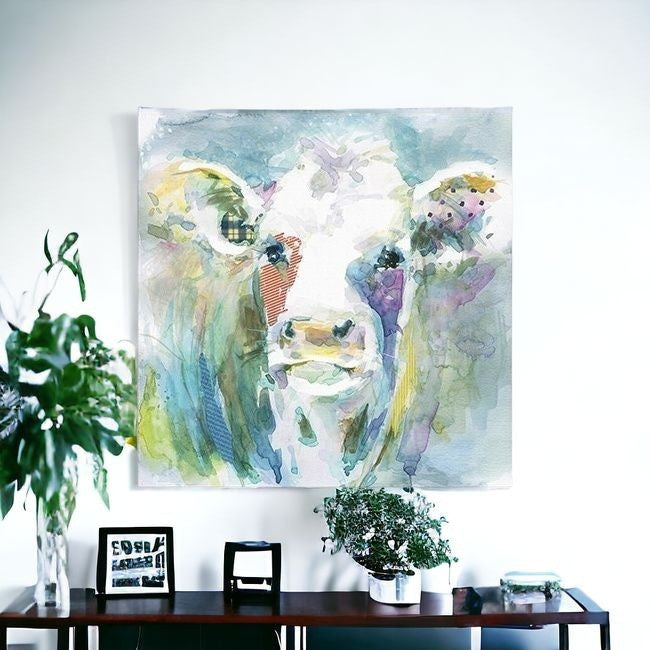 Watercolor Cow Unframed Print Wall Art