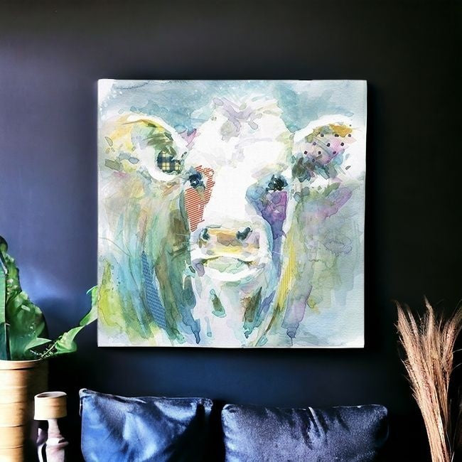 Watercolor Cow Unframed Print Wall Art