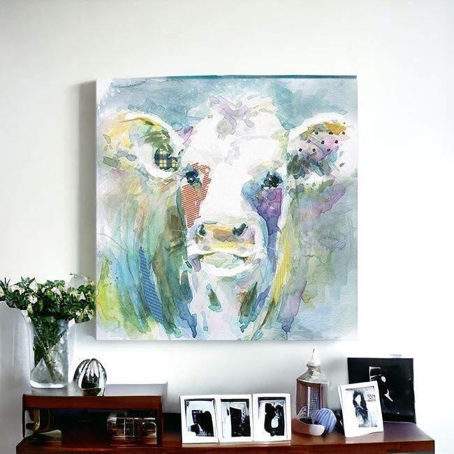 Watercolor Cow Unframed Print Wall Art