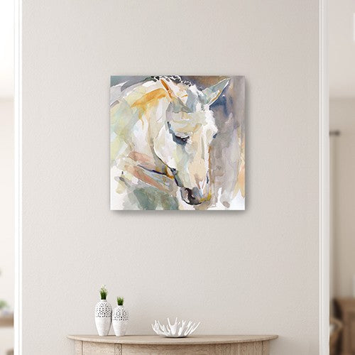 20" x 20" Abstract Watercolor Horse Canvas Wall Art