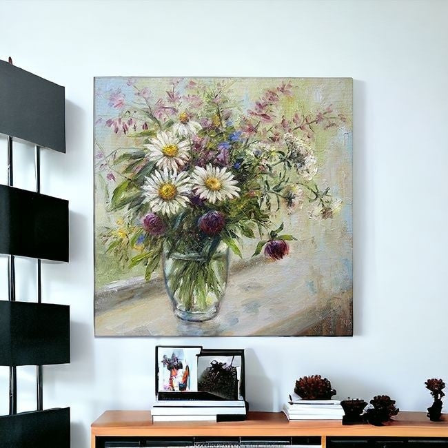 Pretty Vase Of Flowers Unframed Print Wall Art