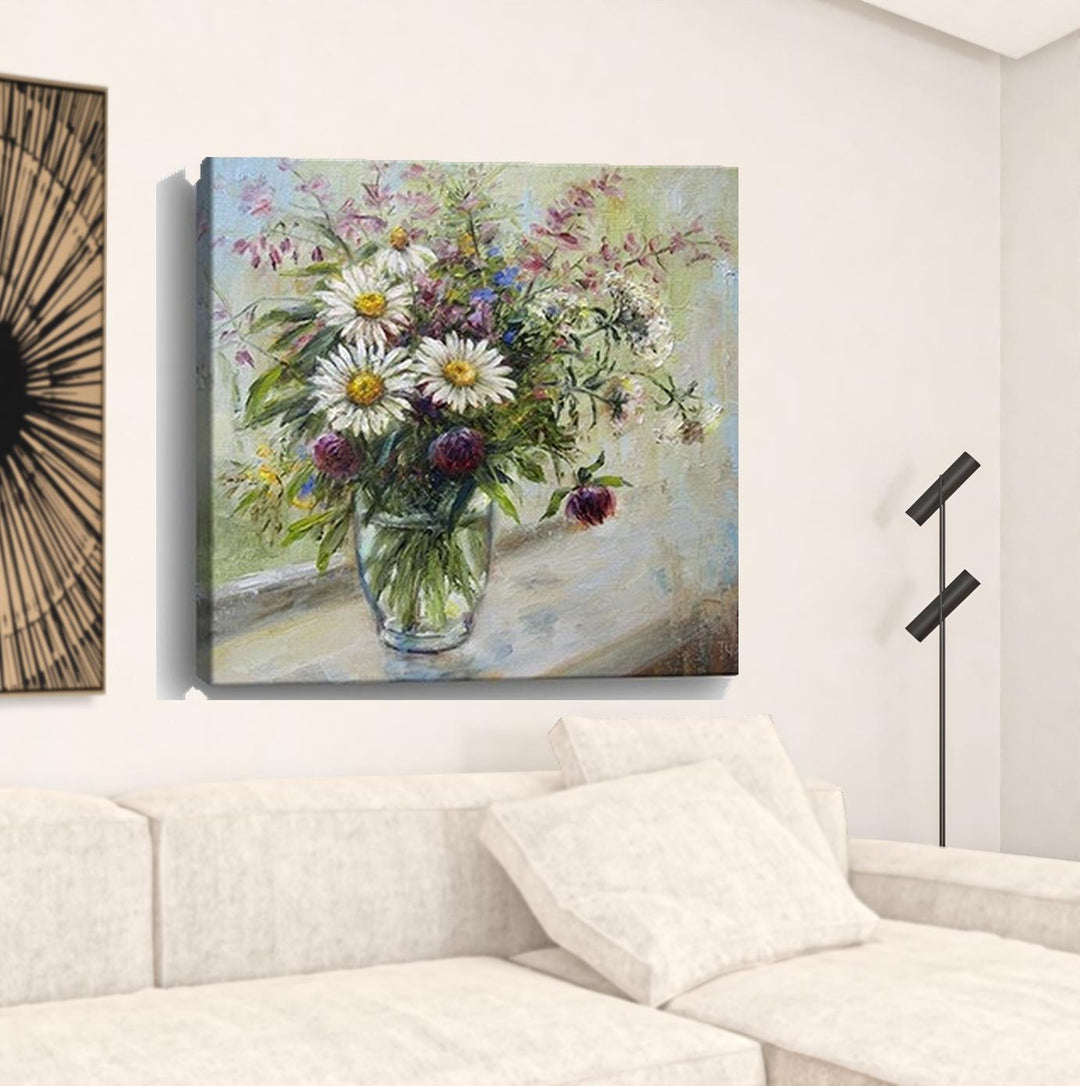 Pretty Vase Of Flowers Unframed Print Wall Art