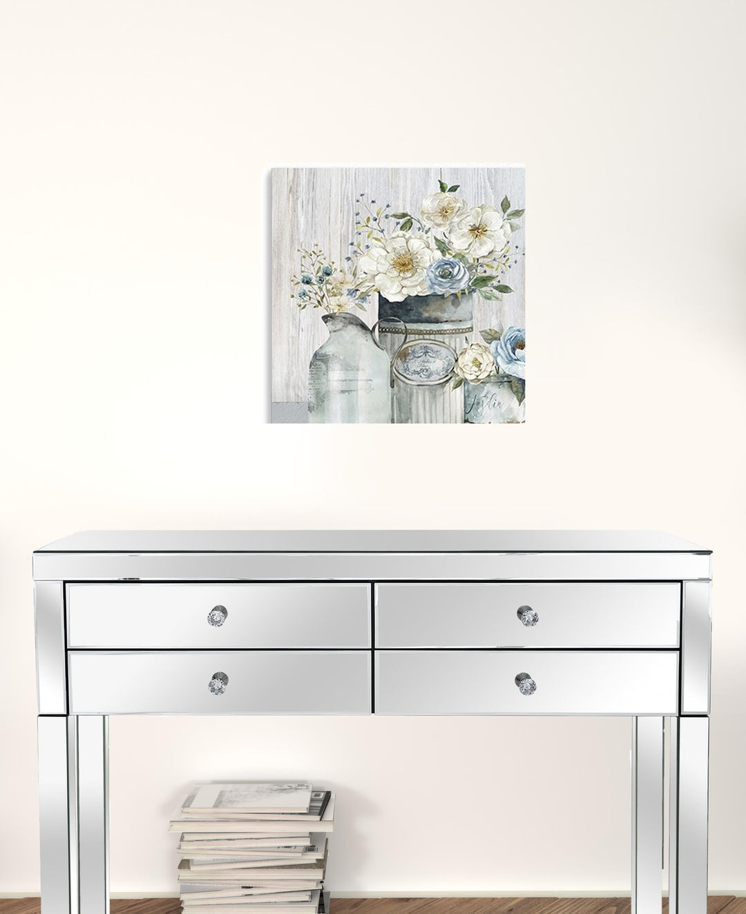 Rustic Grey Flowers Unframed Print Wall Art