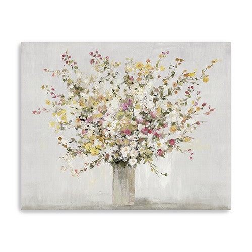 Small Colorful Wildflowers in a Vase Canvas Wall Art