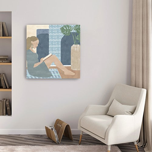 Bohemian Book Lady Unframed Print Wall Art