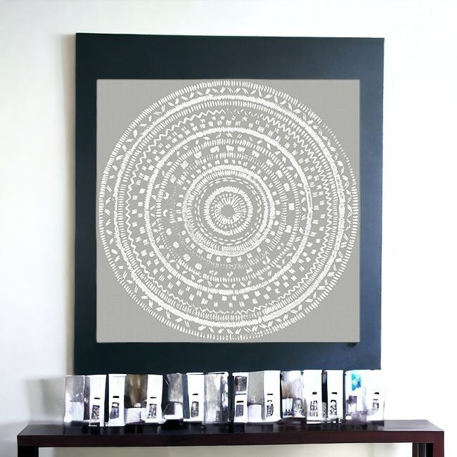 Boho White Mandala Unframed Print Wall Art