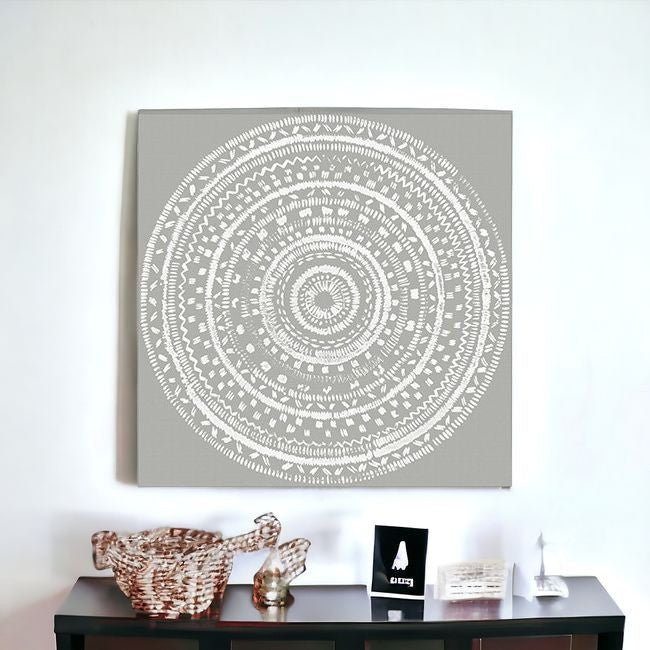 Boho White Mandala Unframed Print Wall Art