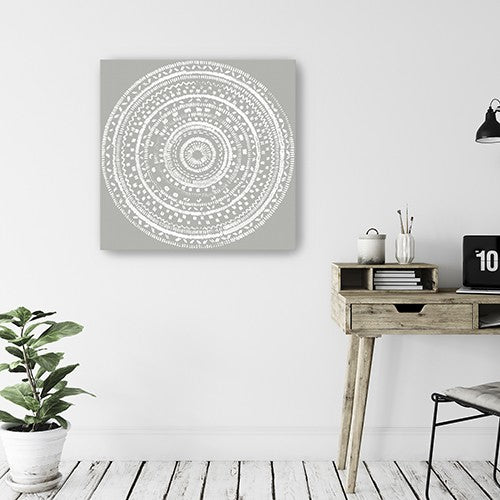 Boho White Mandala Unframed Print Wall Art