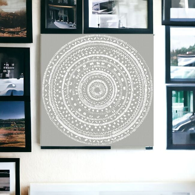 Boho White Mandala Unframed Print Wall Art