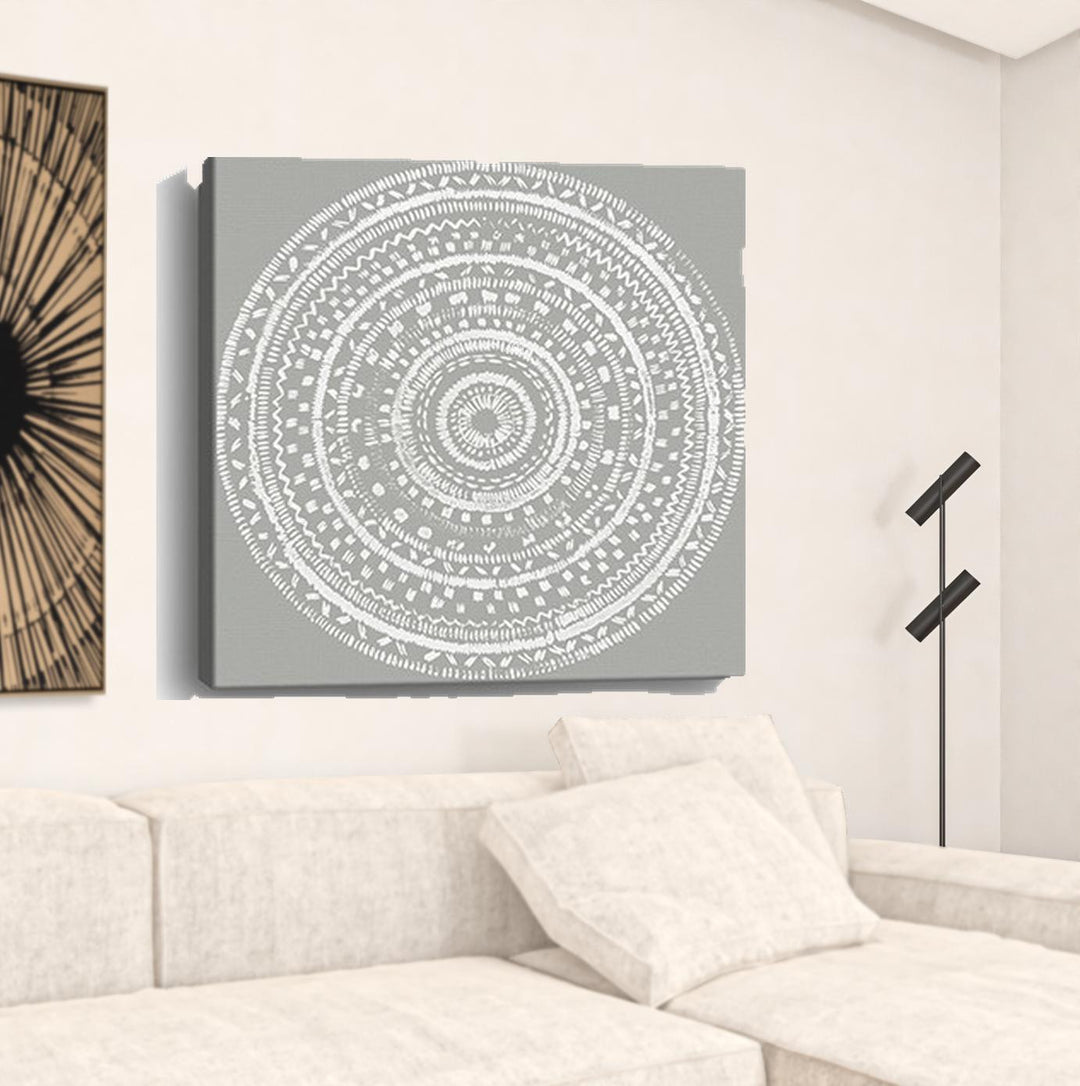 Boho White Mandala Unframed Print Wall Art