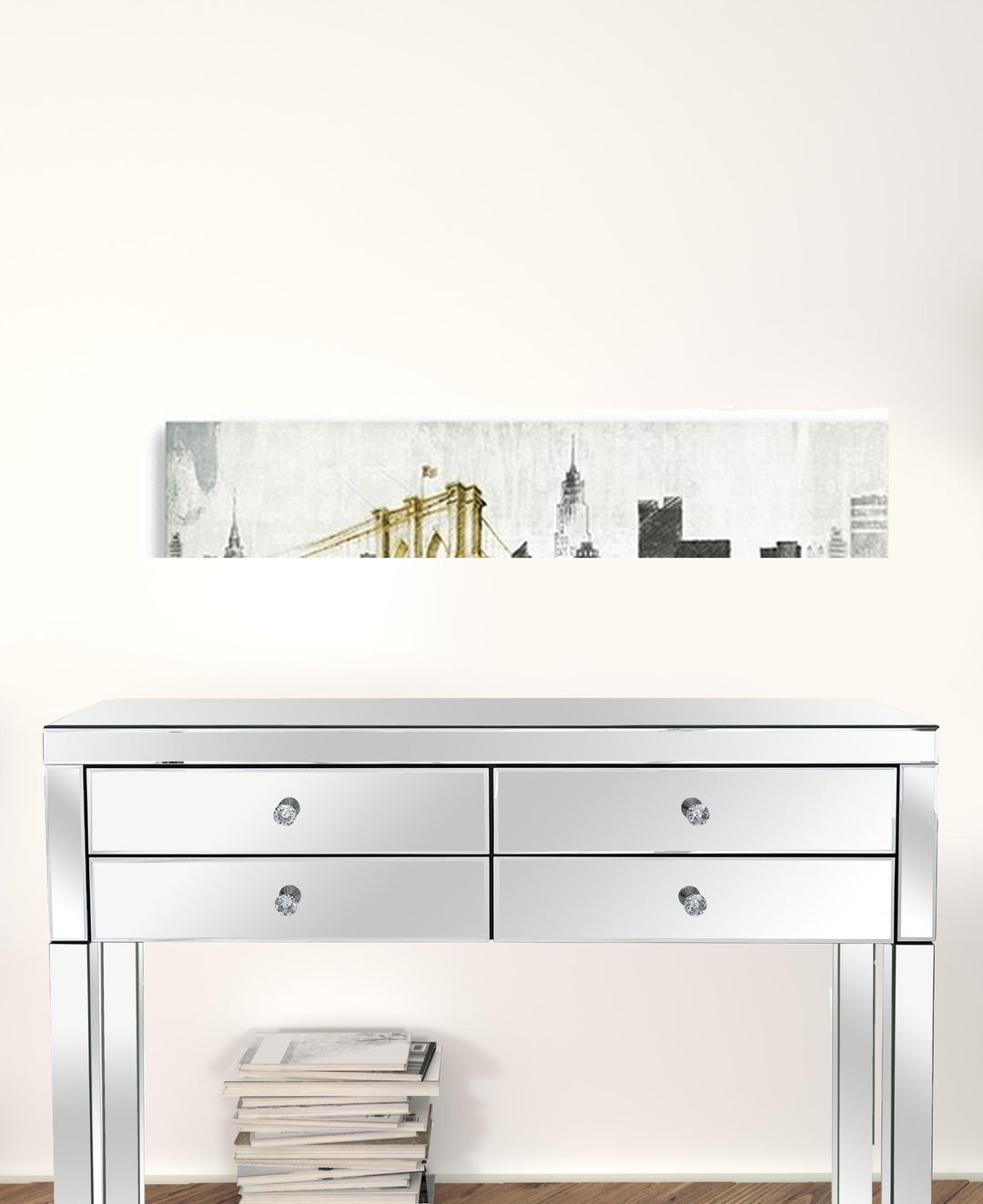 Nyc Golden Bridge Skyline Unframed Print Wall Art