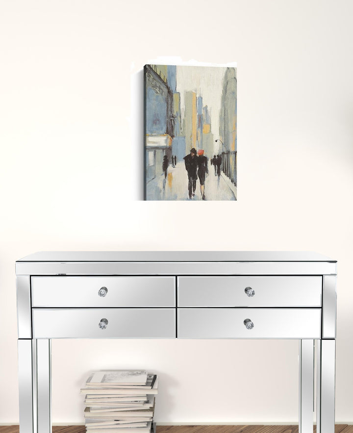 20" x 16" Watercolor Walk in the City Canvas Wall Art