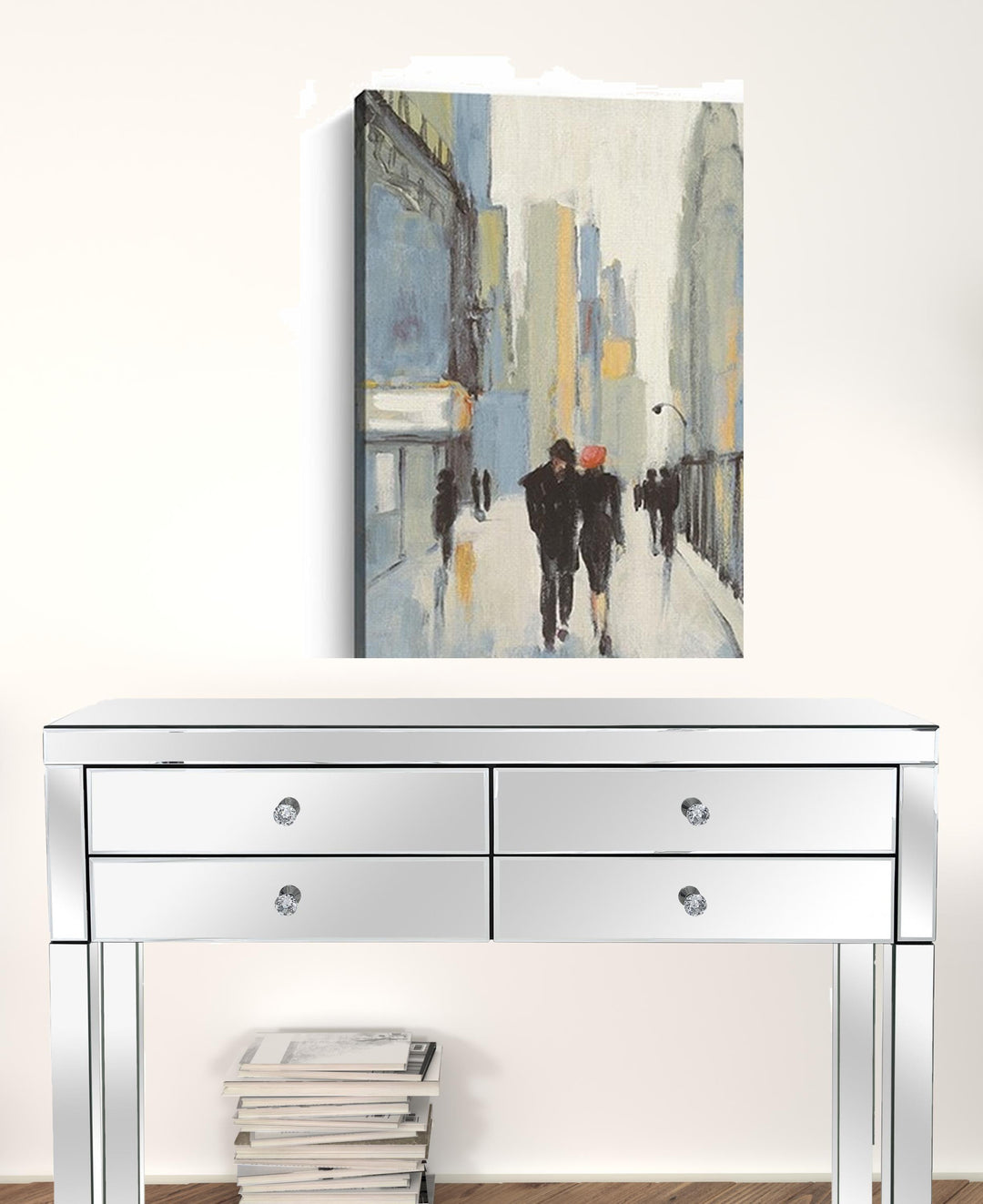 20" x 16" Watercolor Walk in the City Canvas Wall Art