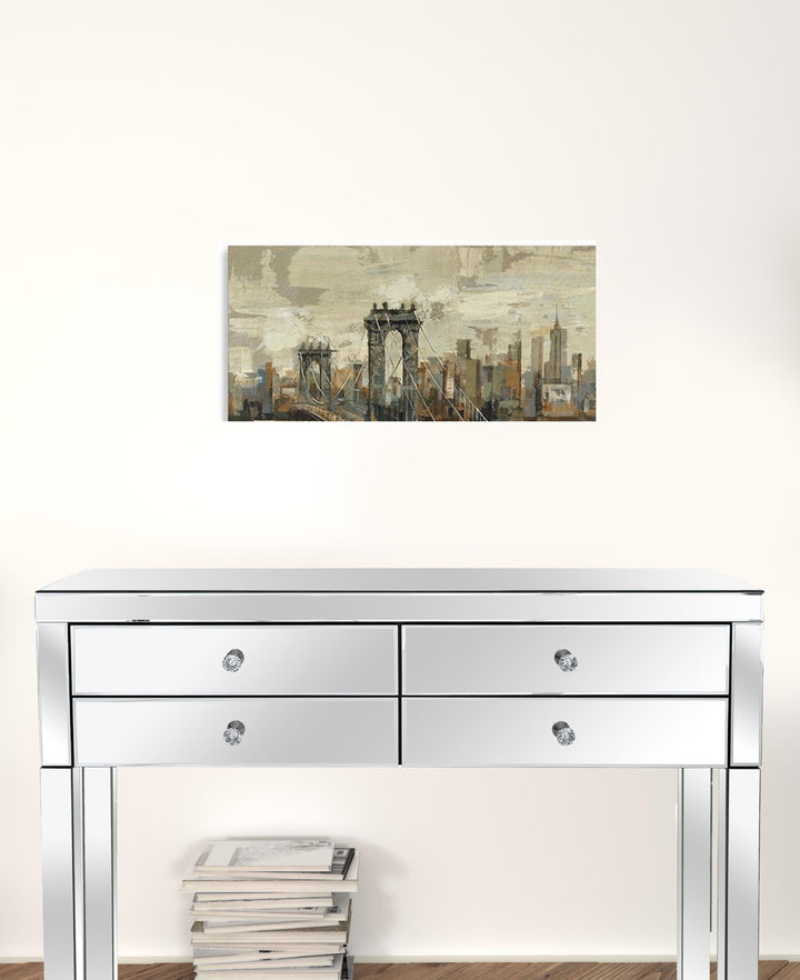 Vintage Inspired Nyc City Skyline Unframed Print Wall Art